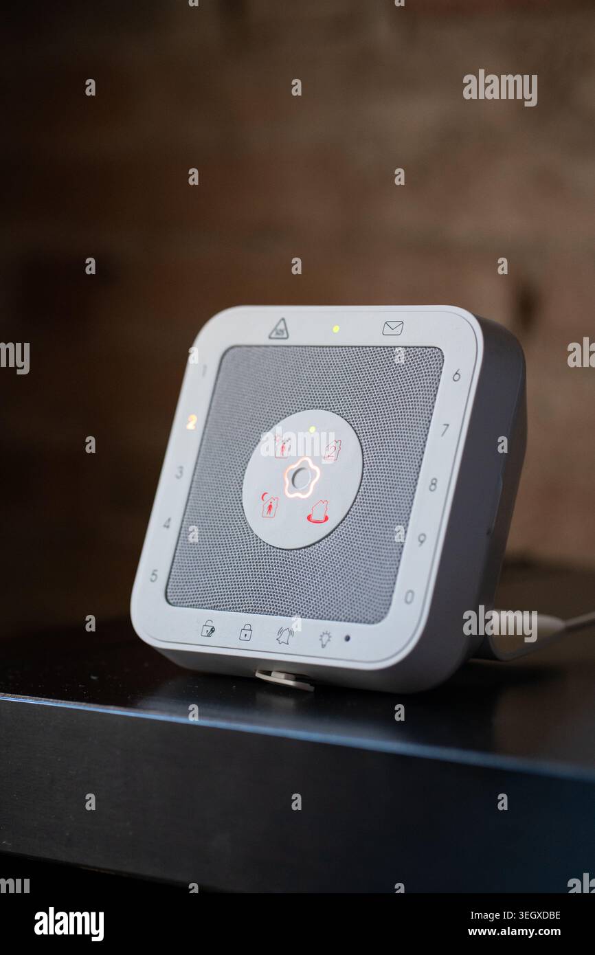 Smart home security system keypad with touch control panel Stock Photo