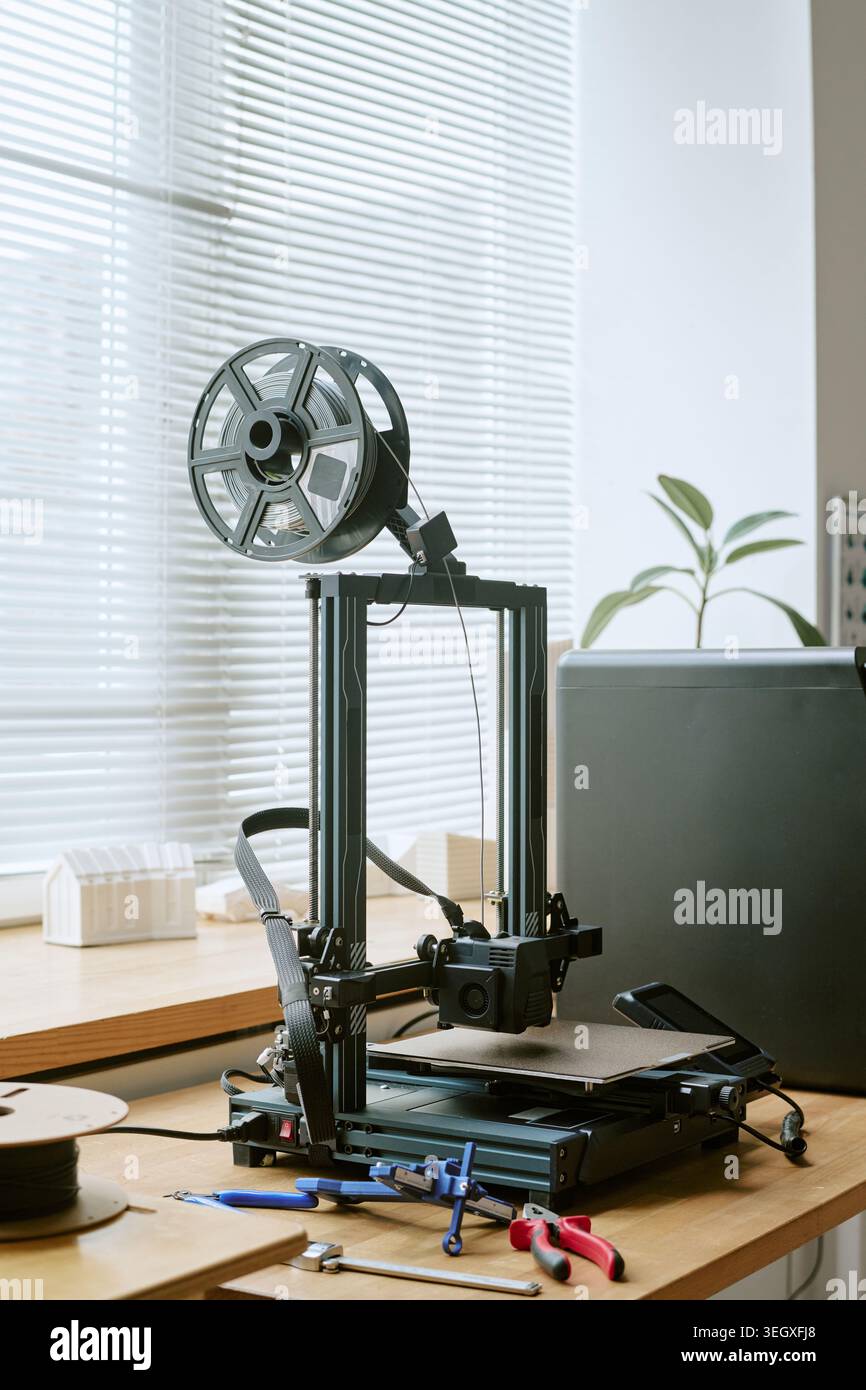 Desktop 3d Printer Standing Ready for Prototyping in Design Studio Stock Photo