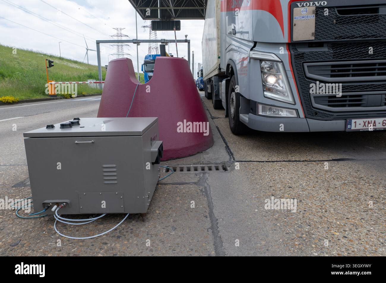 An emission sensor is pictured during a police control to detect ...