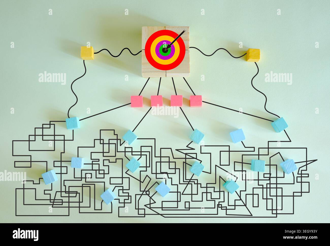 complex messy management, complex messy management, complex messy management, bureaucracy,red tape,organization and missing innovation Stock Photo