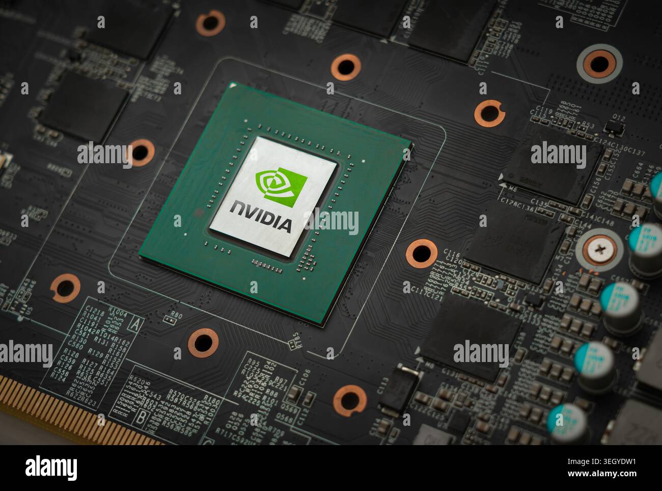Nvidia next generation and high performance chip technology Stock Photo