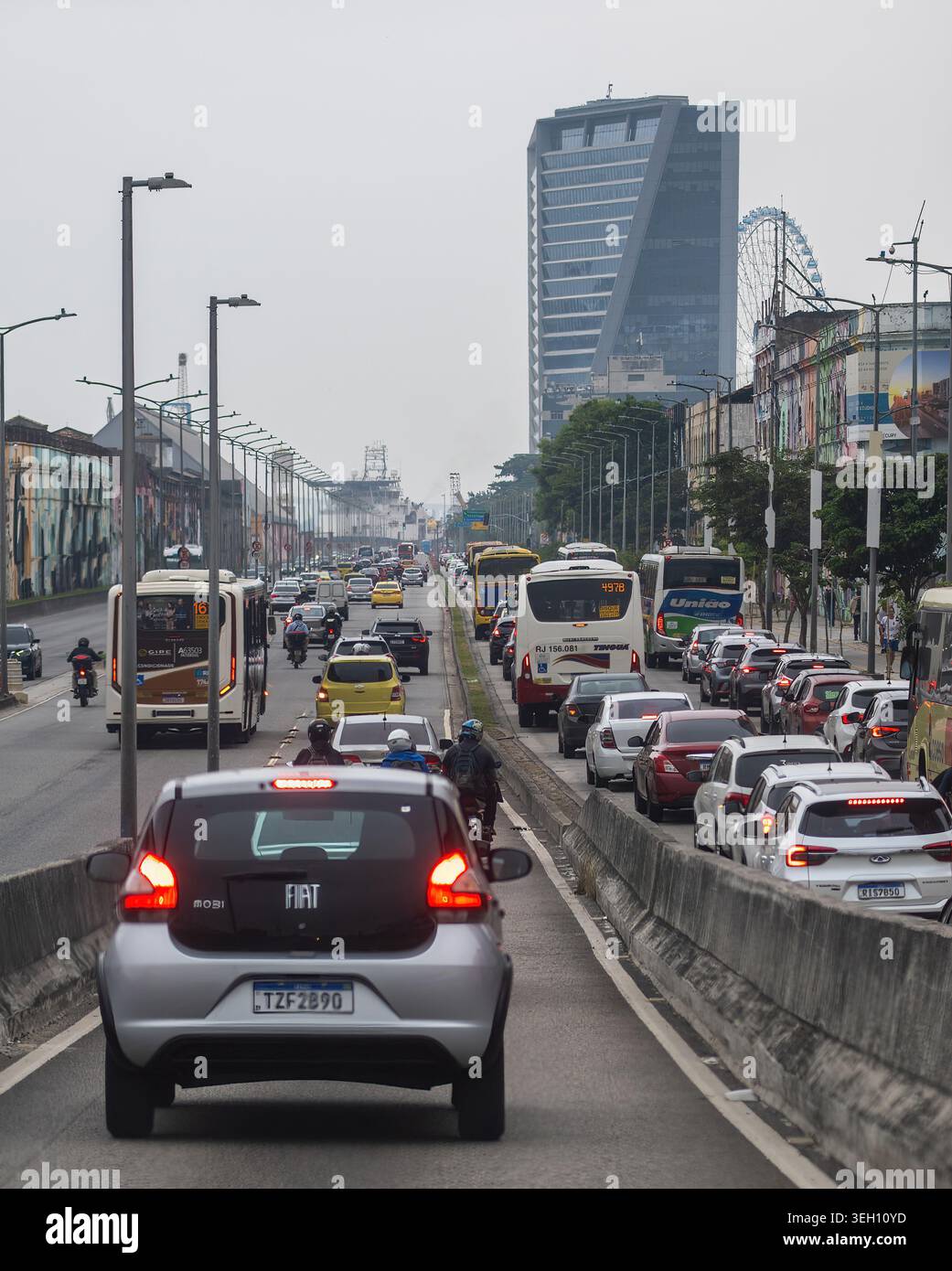 Rio de Janeiro, Brazil - 15 May 2026: View of heavy traffic congestion ...