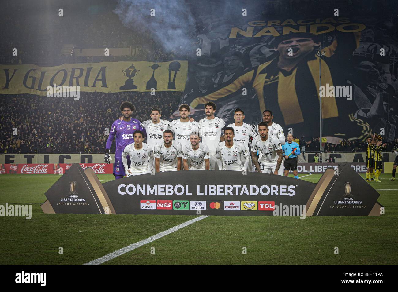 Montevideo, Uruguay. 21st May, 2026. (L-R) Corinthians squad poses for ...