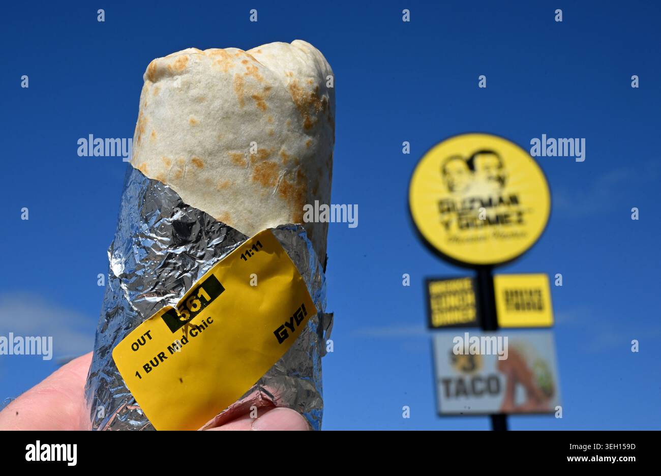 Brisbane, Australia. 22nd May, 2026. A Guzman y Gomez chicken burrito ...