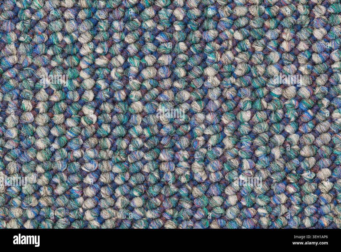Blue tone nylon material color swatch sample woven thread background full frame. Stock Photo