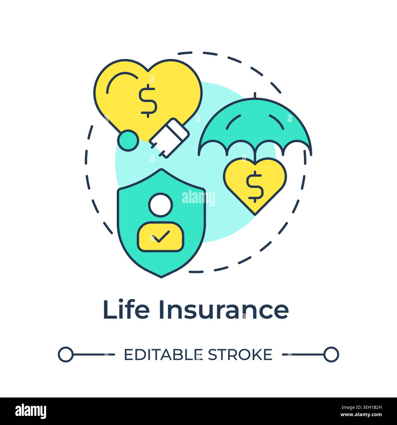 Life insurance multi color concept icon Stock Vector