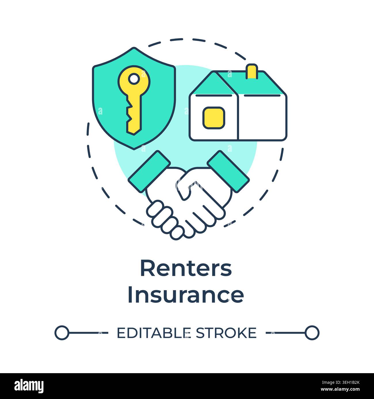 Renters insurance multi color concept icon Stock Vector