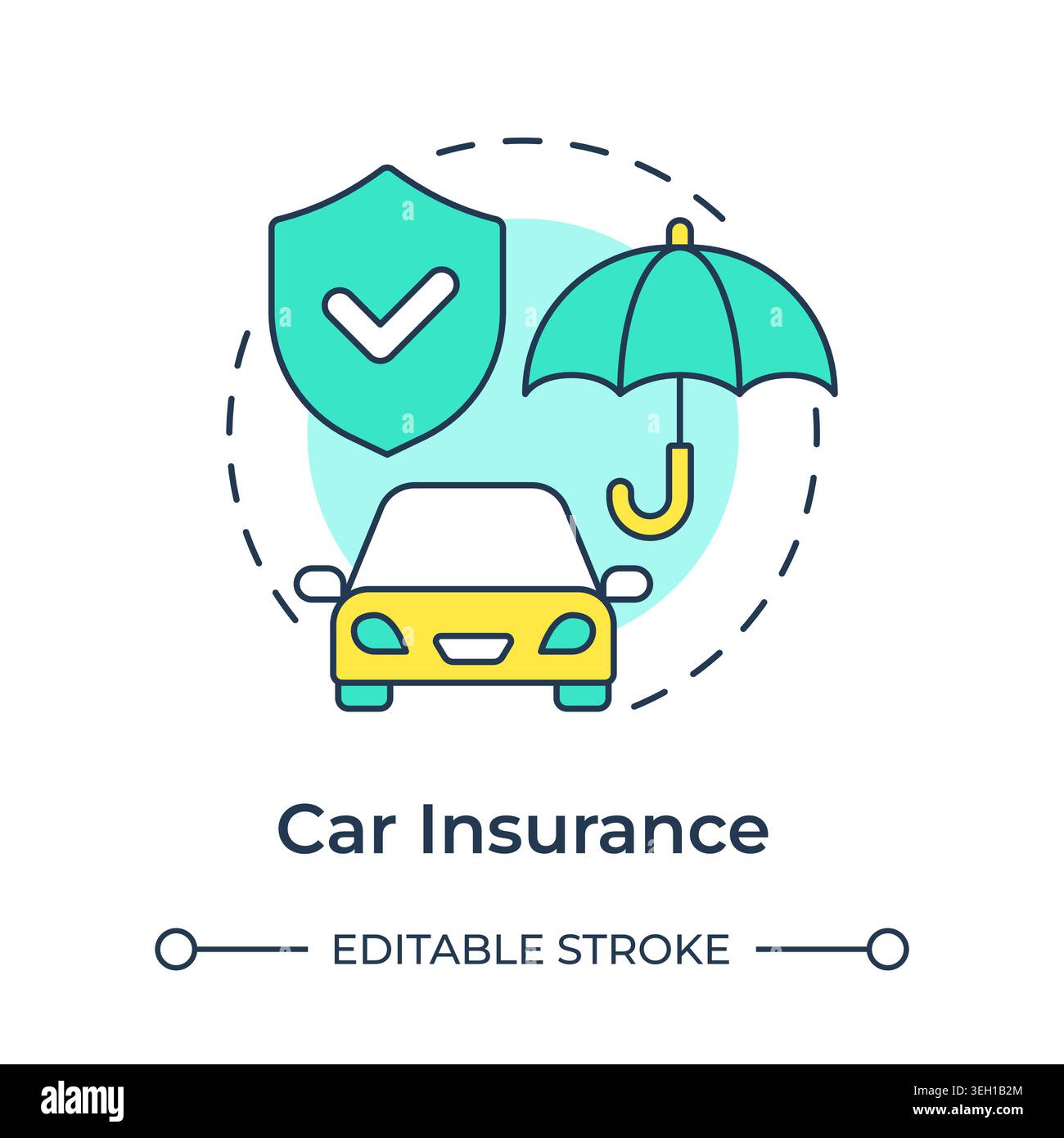 Car insurance multi color concept icon Stock Vector