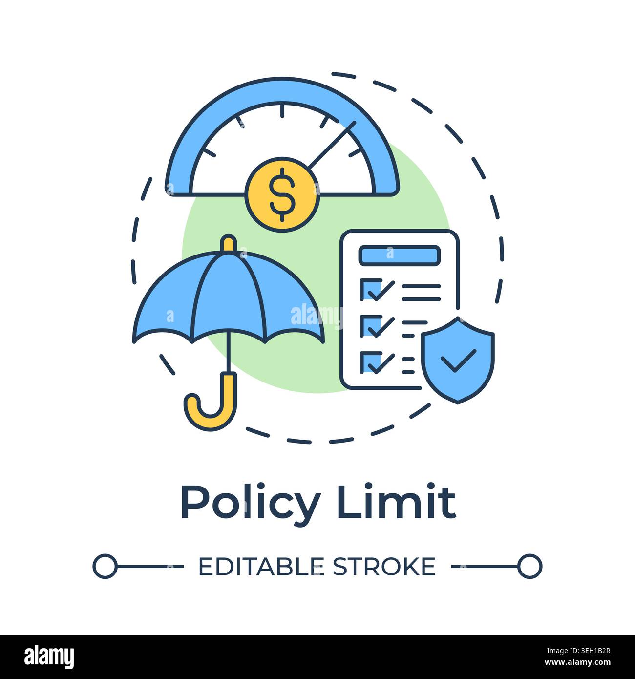 Policy limit multi color concept icon Stock Vector