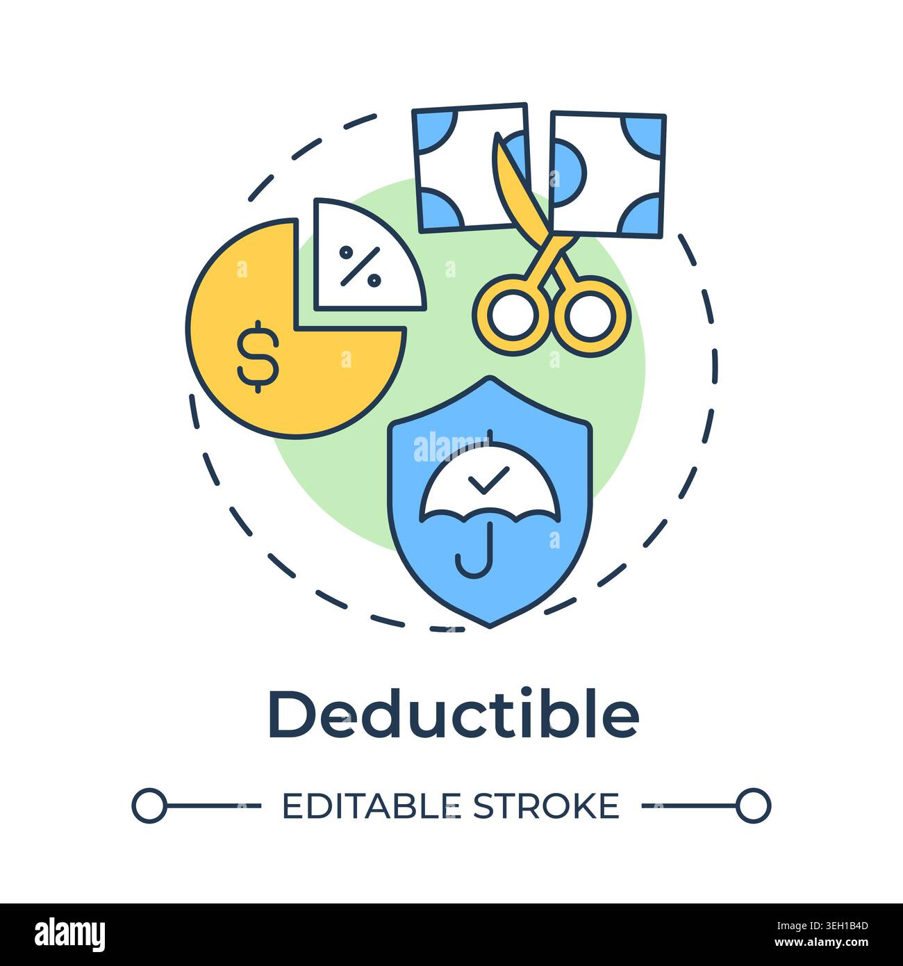 Deductible multi color concept icon Stock Vector