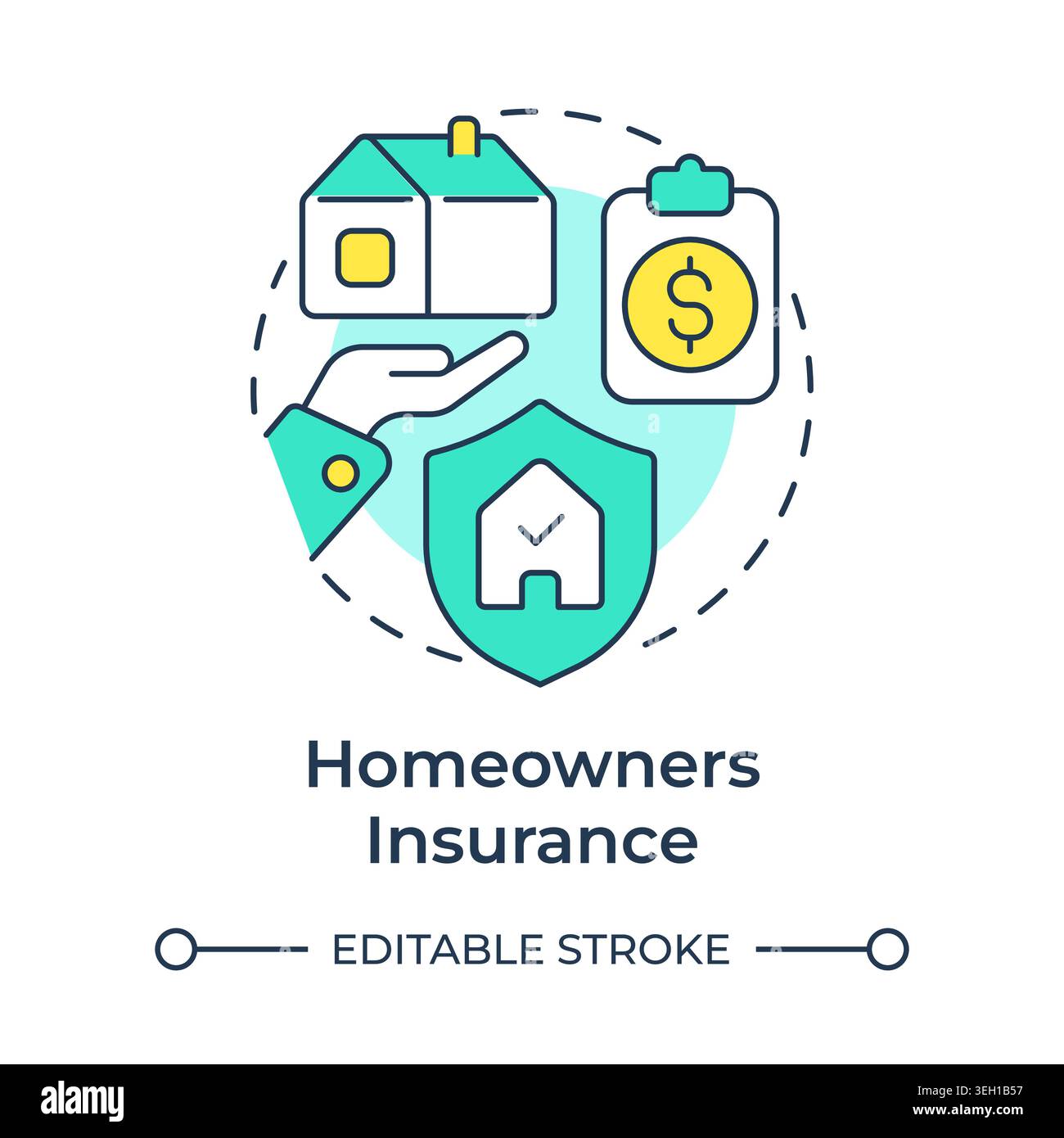 Homeowners insurance multi color concept icon Stock Vector