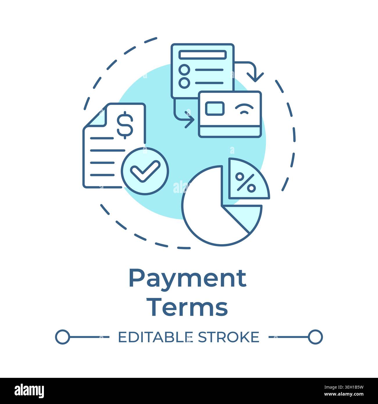 Payment terms soft blue concept icon Stock Vector