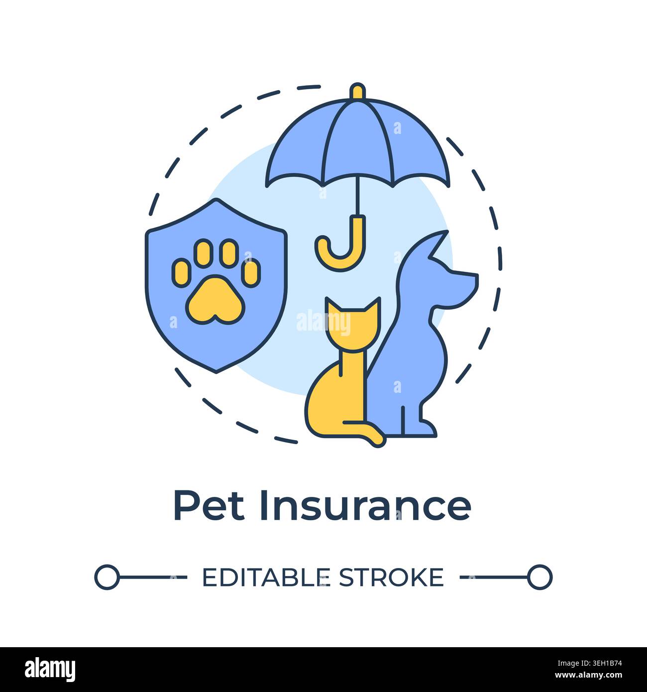 Pet insurance multi color concept icon Stock Vector