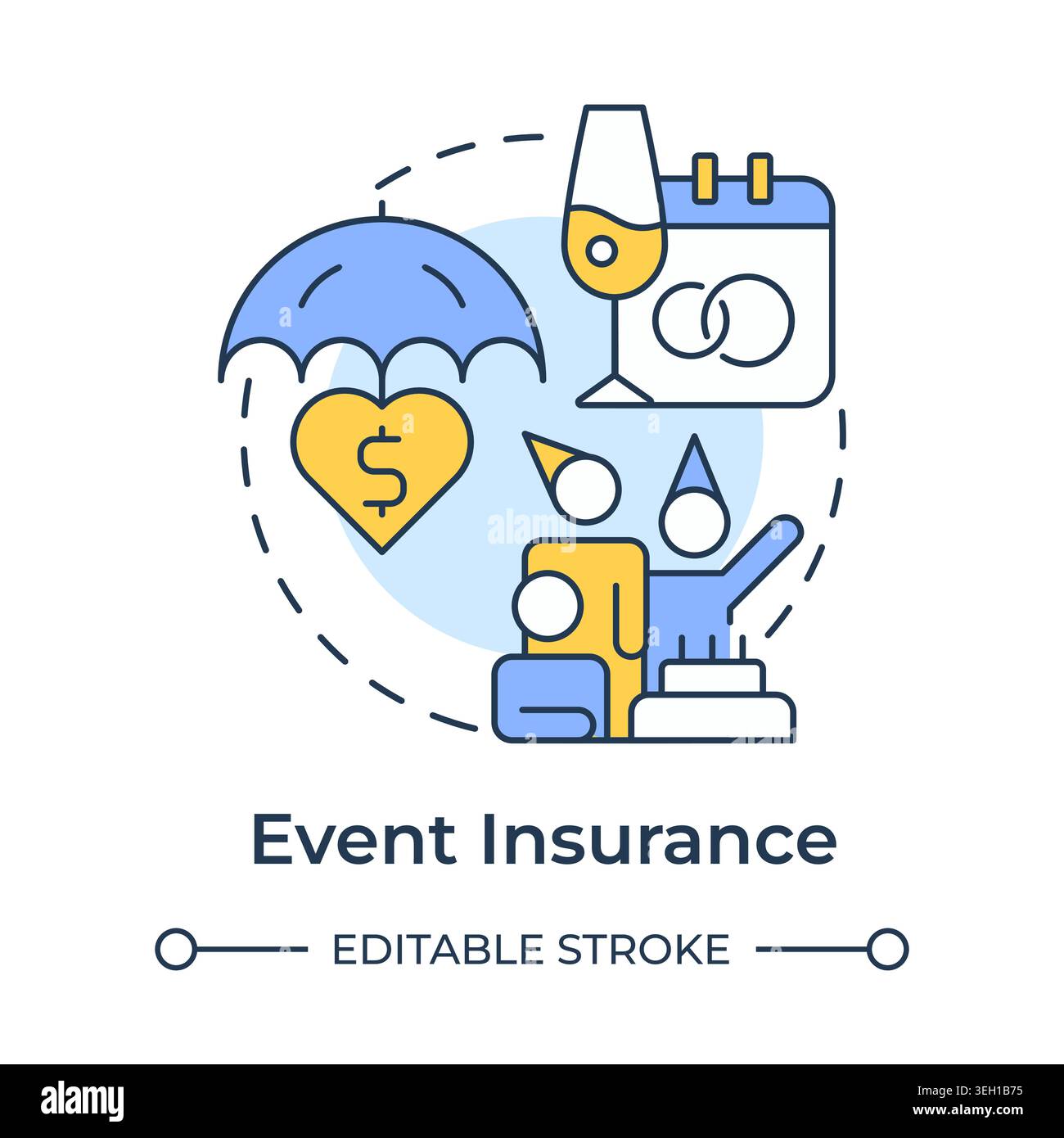 Event insurance multi color concept icon Stock Vector