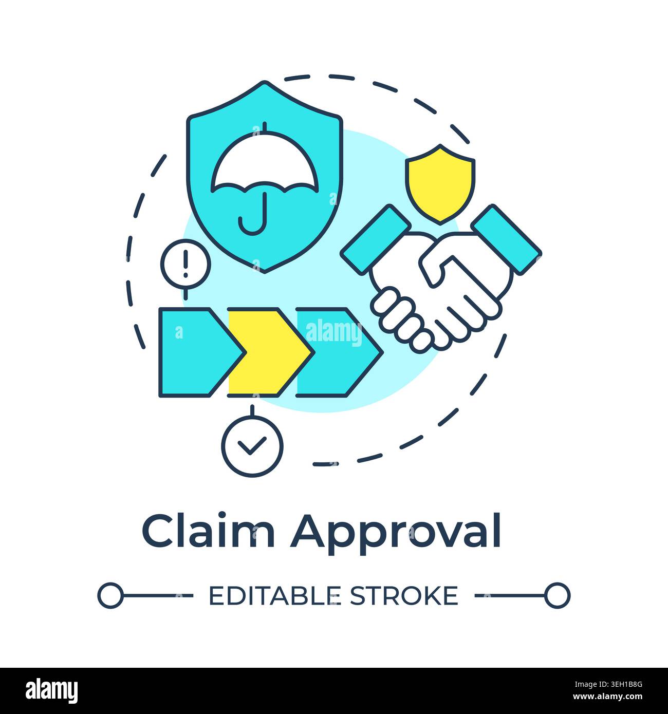 Claim approval multi color concept icon Stock Vector