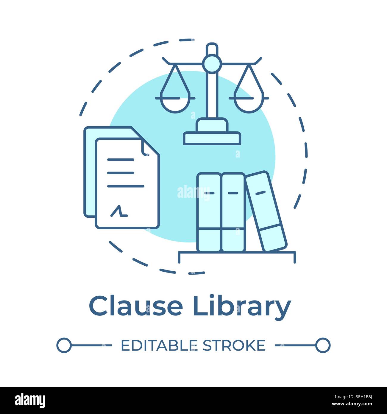 Clause library soft blue concept icon Stock Vector