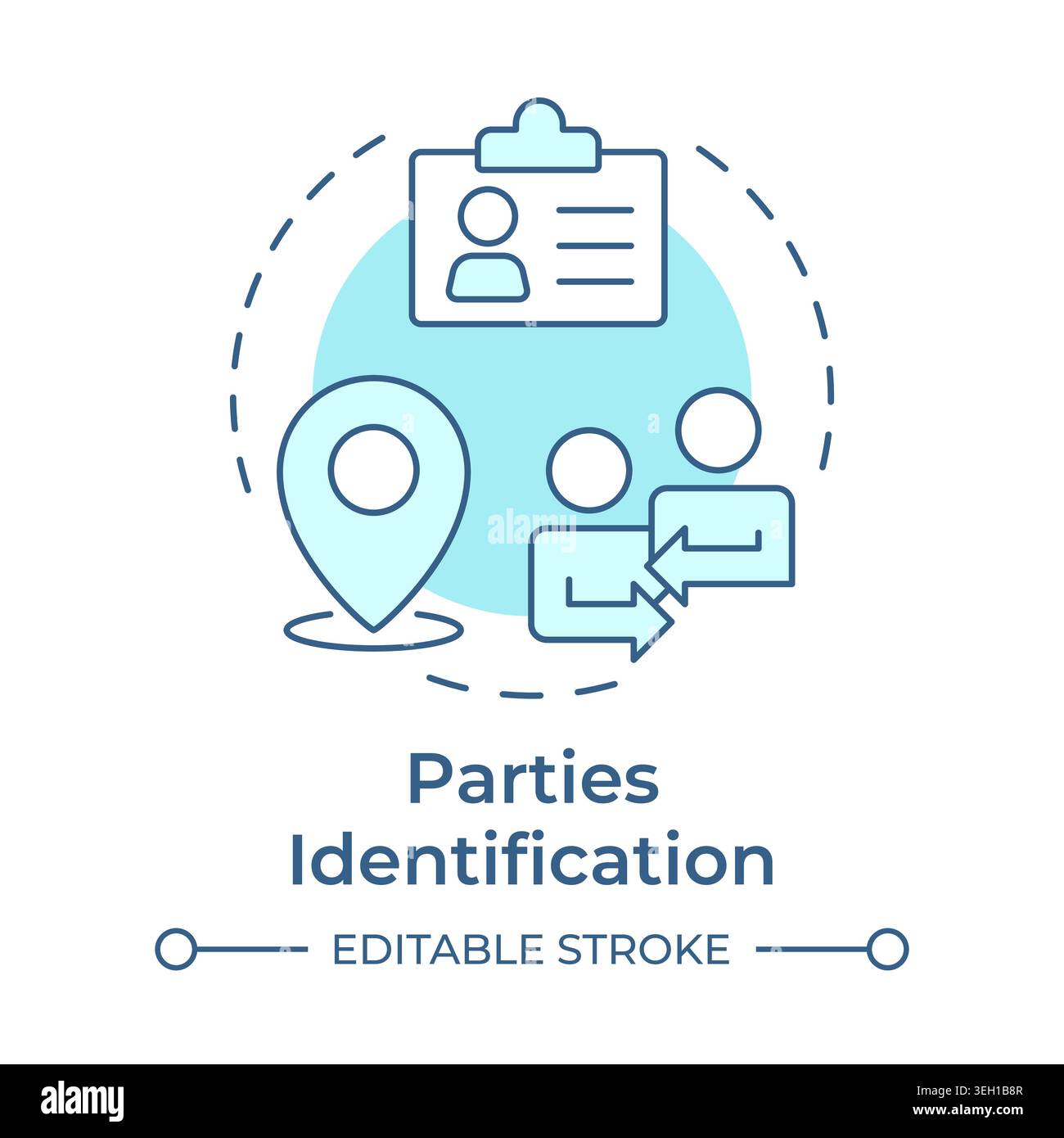 Parties identification soft blue concept icon Stock Vector