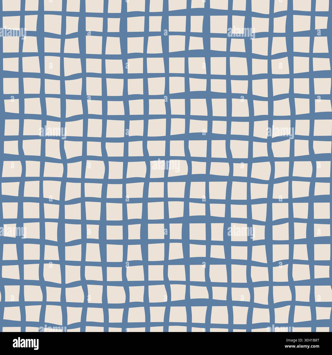 Hand Drawn Slate Blue Gingham Grid Stock Vector