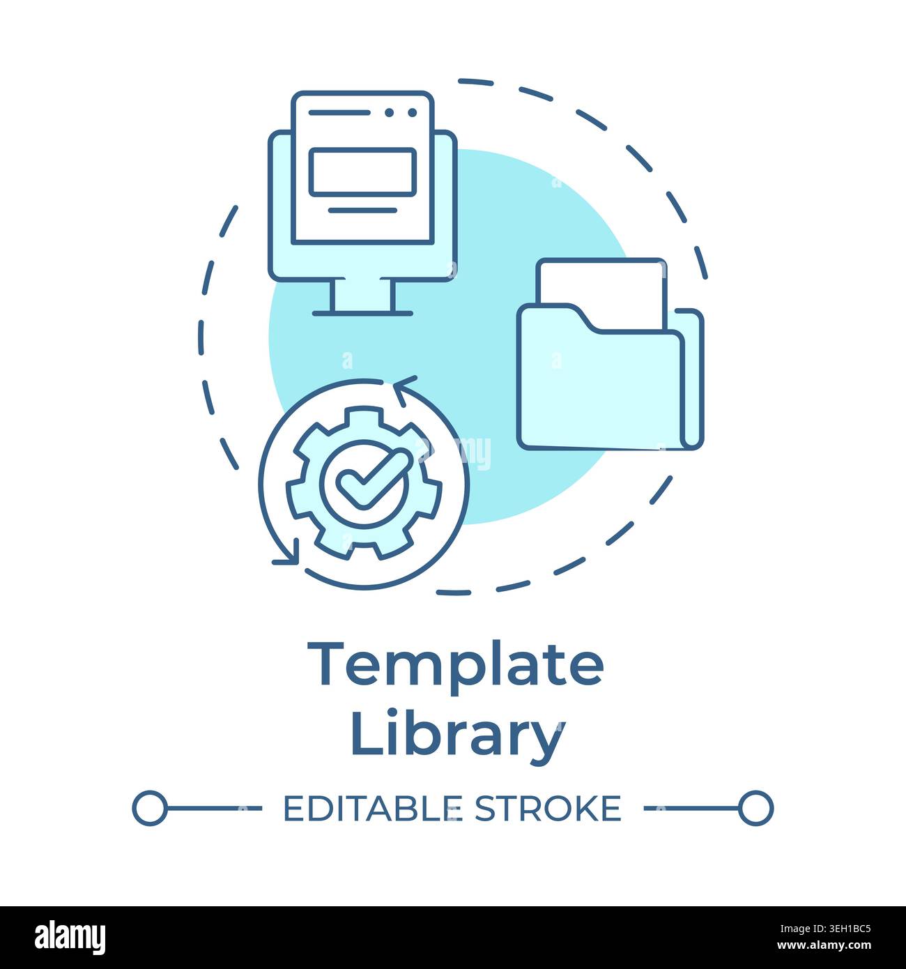 Template library soft blue concept icon Stock Vector