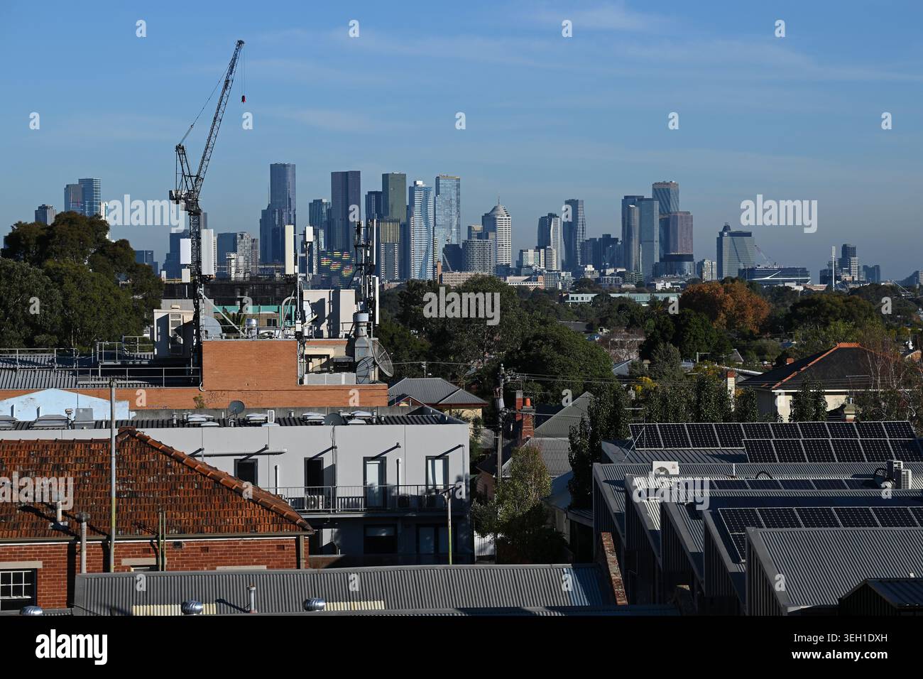 Solar panels are seen on rooftops in Melbourne, Friday, May 22, 2026 ...