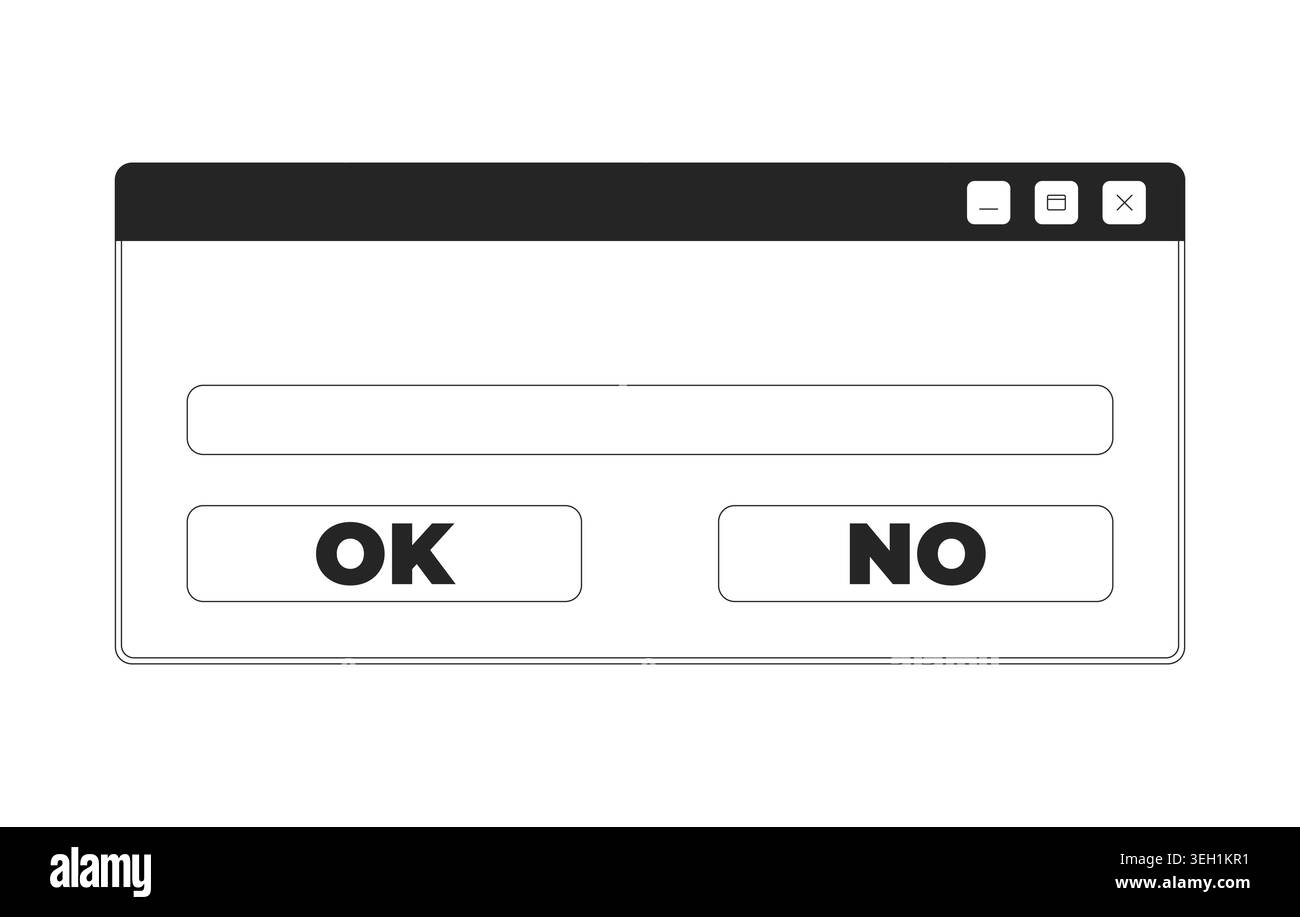 Confirmation dialog window interface 2D line object Stock Vector