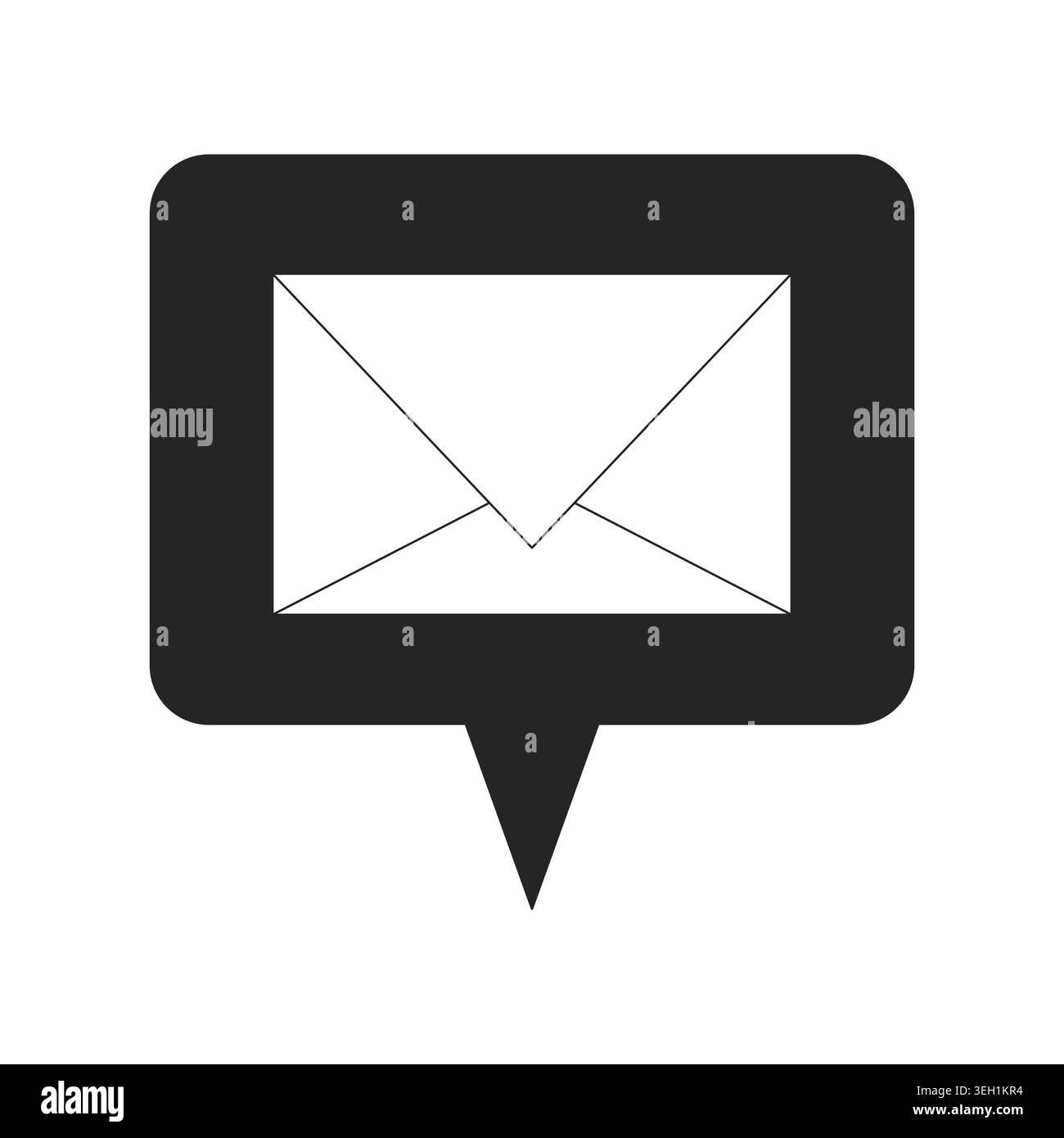 Message bubble with envelope 2D line object Stock Vector