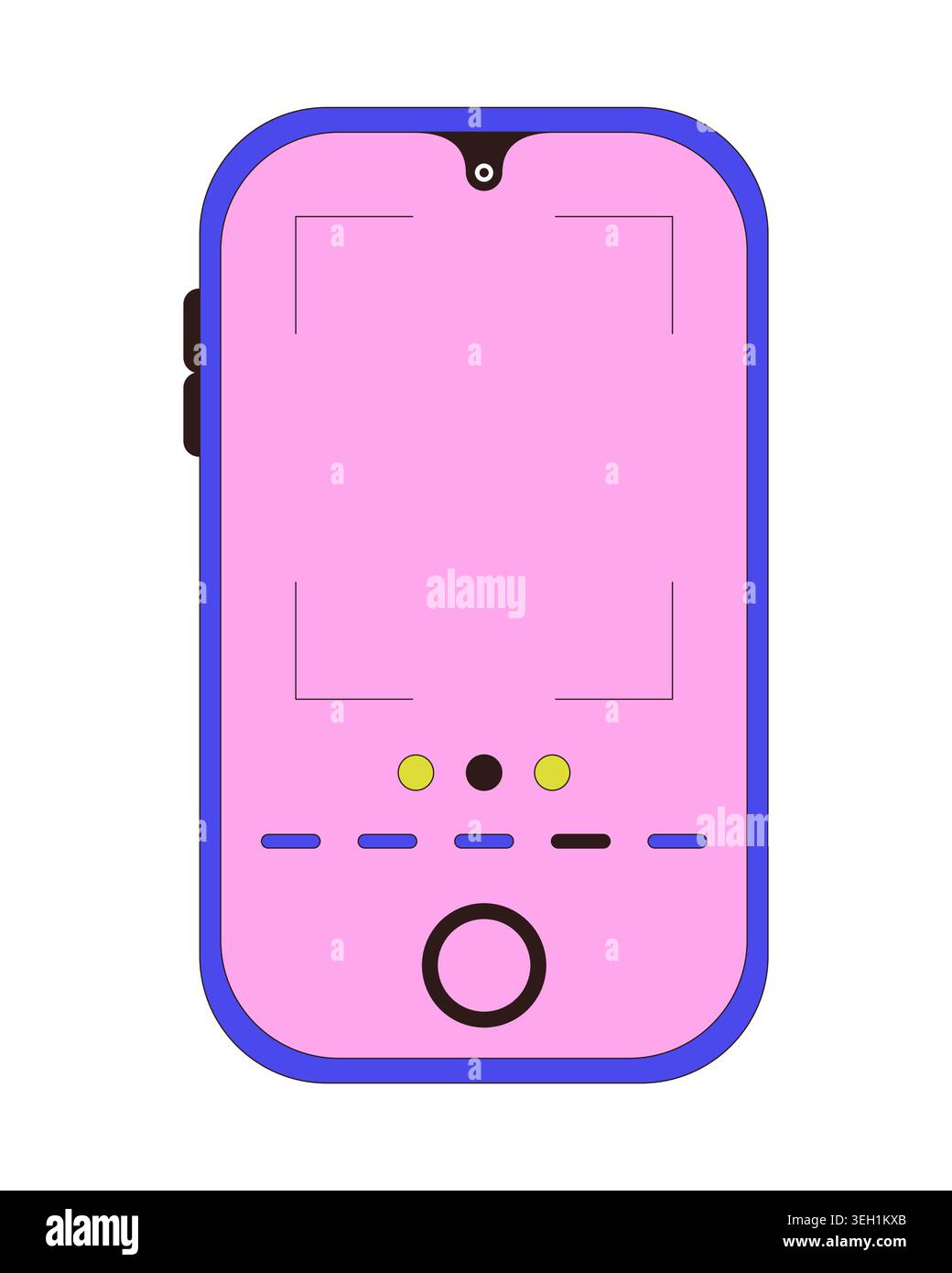 Smartphone camera focus interface 2D cartoon object Stock Vector