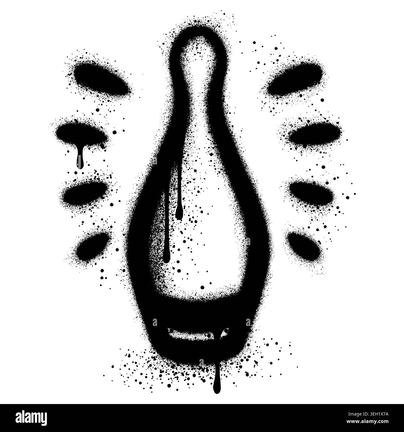 Spray Painted Graffiti Bowling icon  Sprayed isolated with a white background. Stock Vector