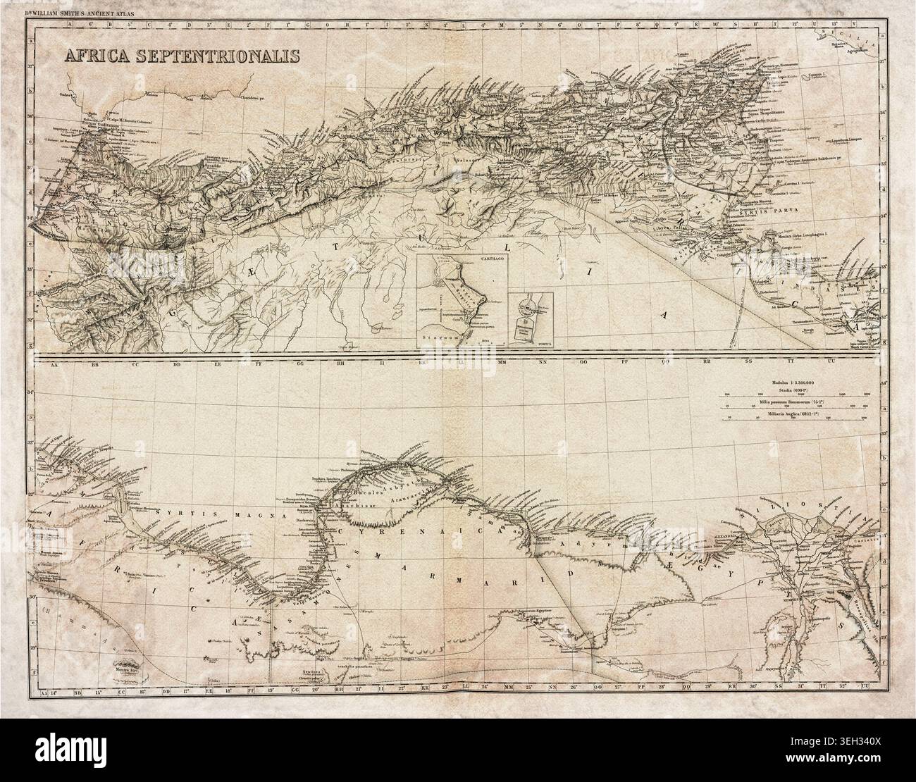 Map of Ancient North Africa (Classical Antiquity) (19th Century Atlas) Stock Photo