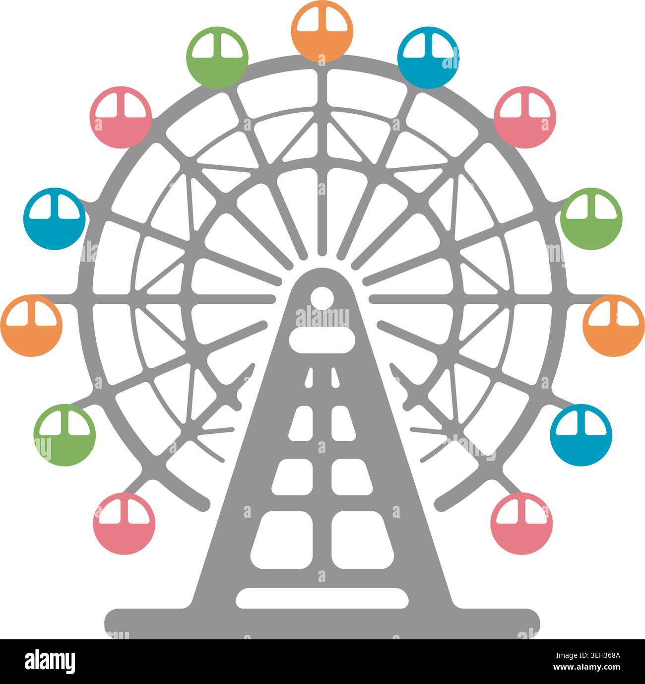 Ferris Wheel Icon Vector Illustration Stock Vector