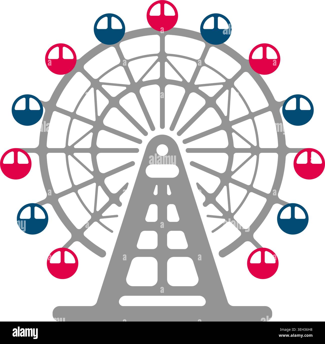 Ferris Wheel Icon Vector Illustration Stock Vector