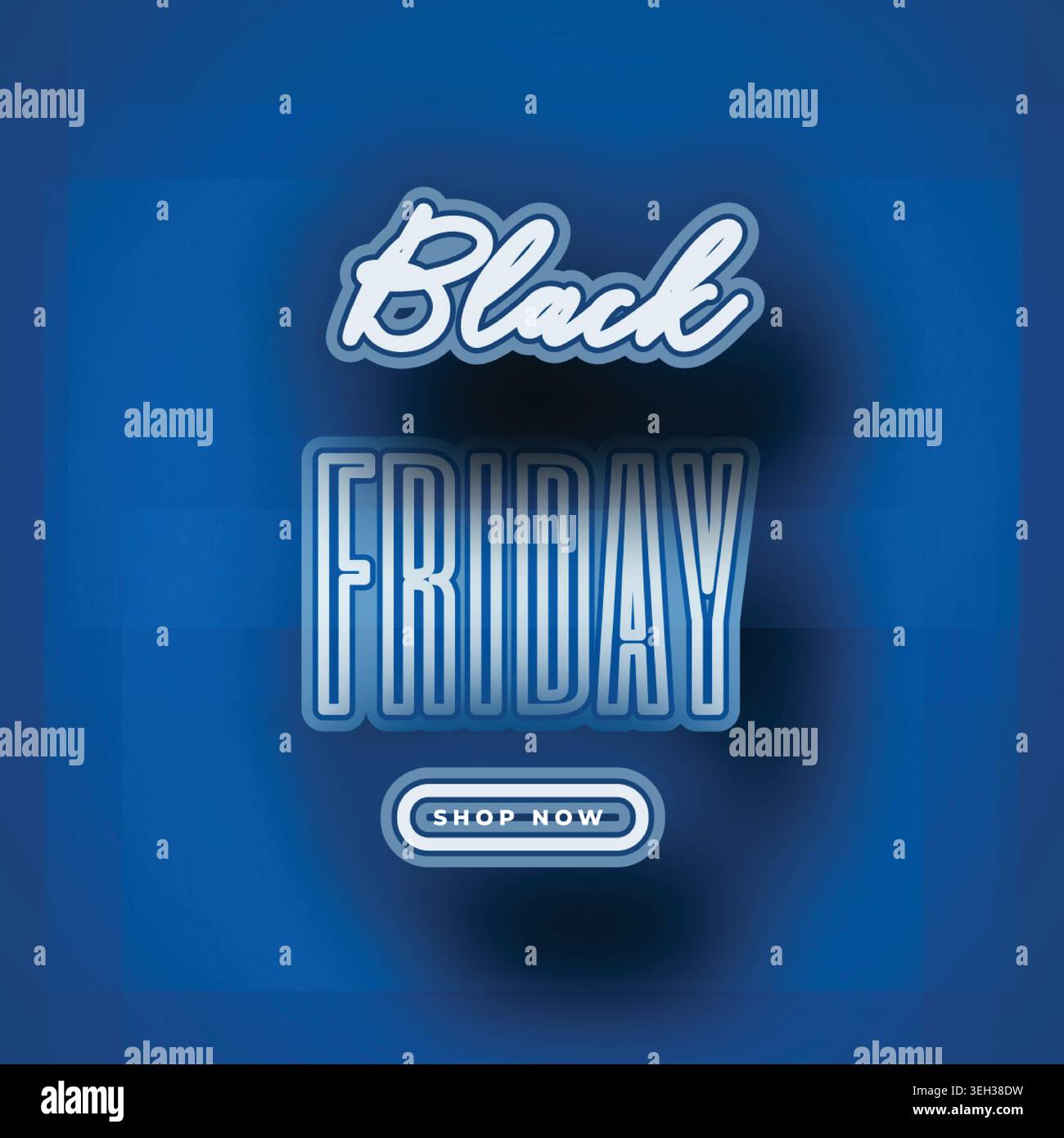 Black Friday sale banner featuring bold text on a vibrant blue background, promoting special discounts and offers Stock Vector