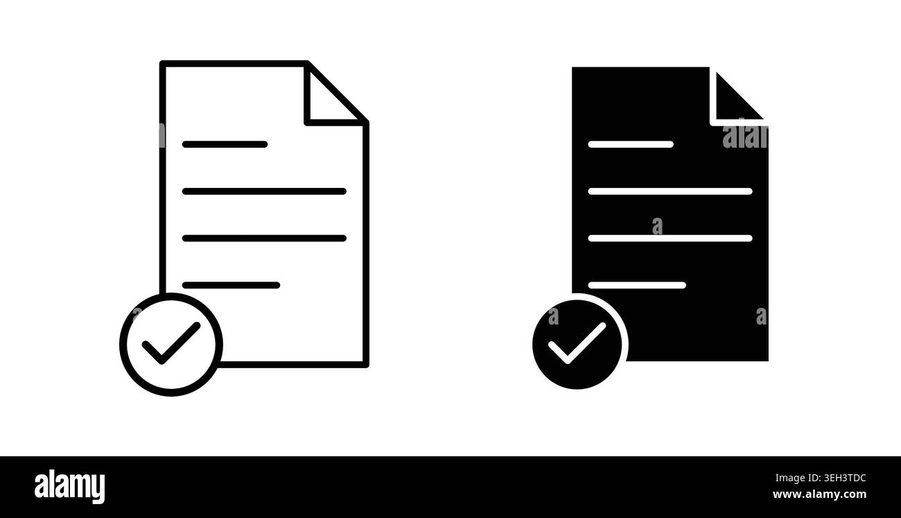 Accept document icon symbol. Flat Vector illustration Stock Vector