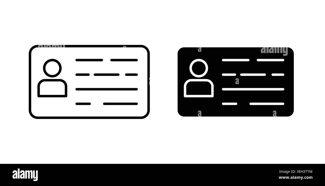 Identity card icon symbol. Flat Vector illustration Stock Vector