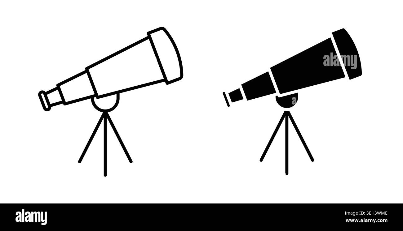 Telescope icon symbol. Flat Vector illustration Stock Vector