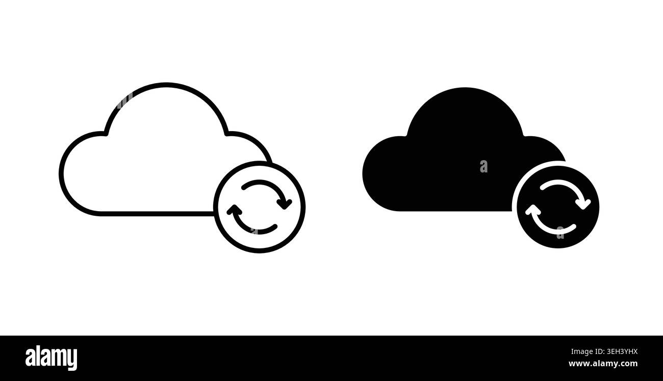 Cloud sync icon symbol. Flat Vector illustration Stock Vector