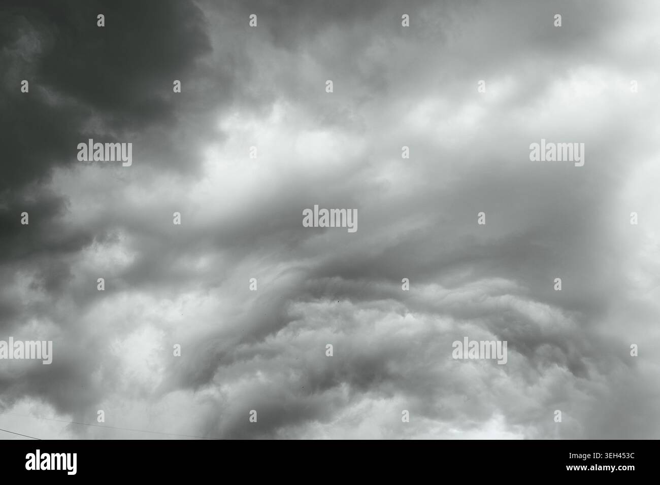 Black and white pattern of a stormy sky Stock Photo