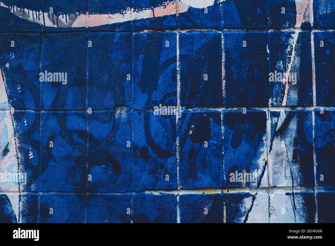 Dark blue grunge wall texture Stock Photo