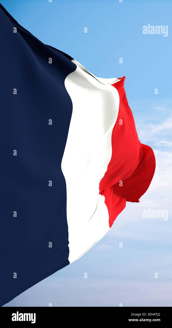 Flag of France against a blue sky. Flag of France against a blue sky ...
