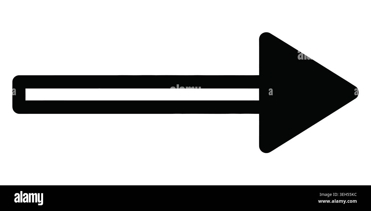 Simple black arrow pointing to the right direction for web interface Stock Vector