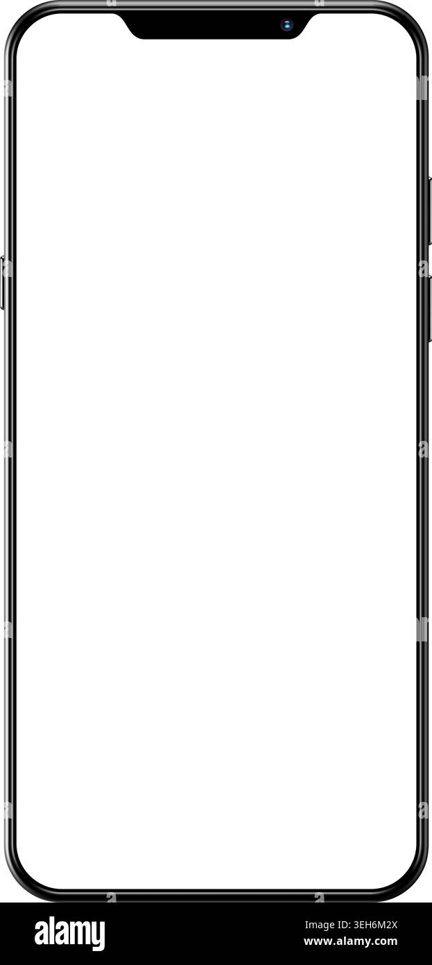 Smartphone screen empty frame isolated on transparent background Stock Vector