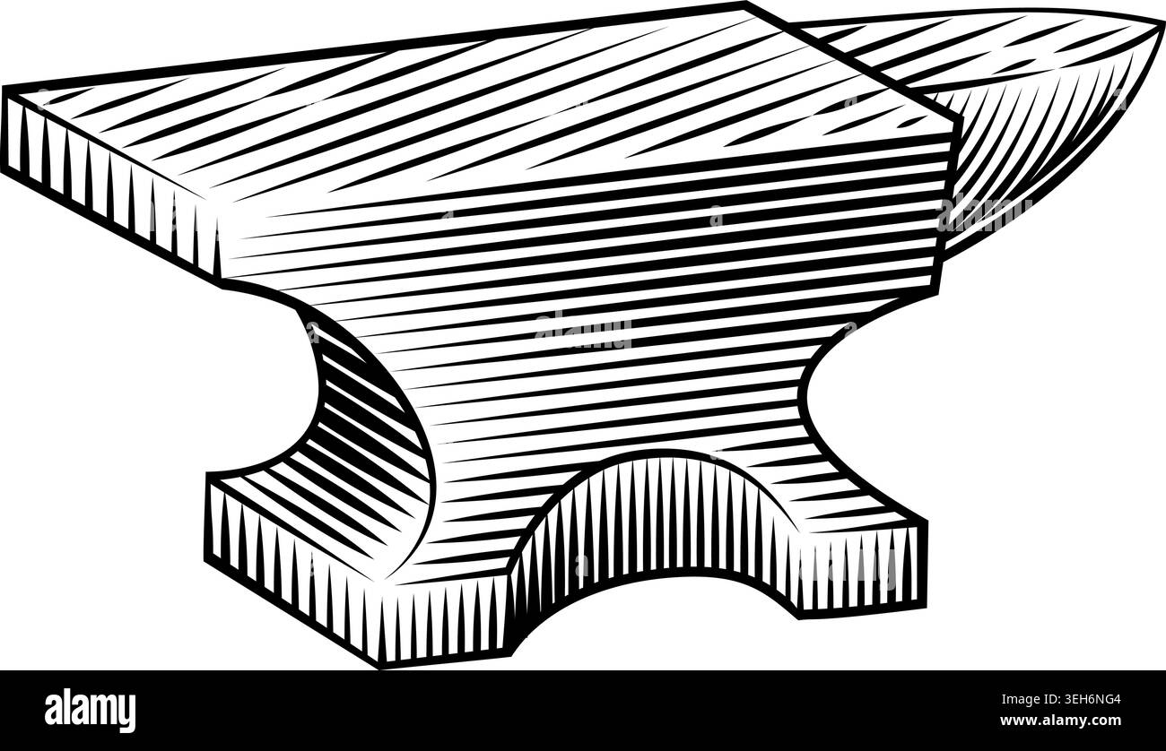 Anvil Blacksmith Workshop Tool Illustration Stock Vector