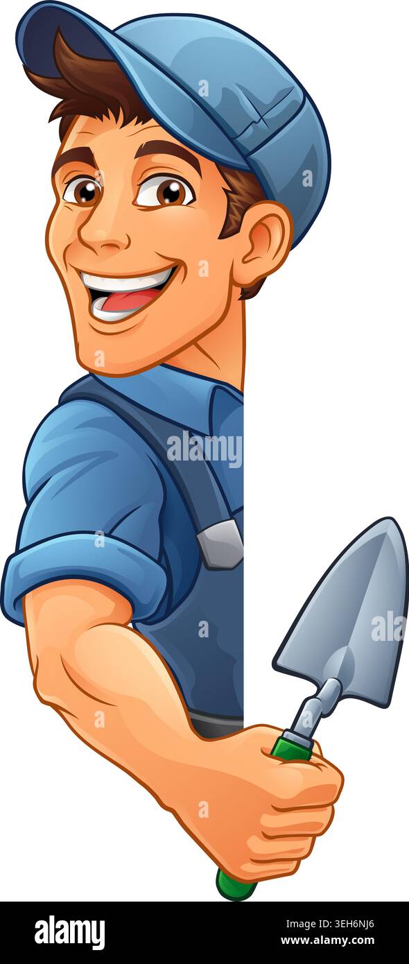 Bricklayer Mascot Tool Mason Construction Mascot Stock Vector