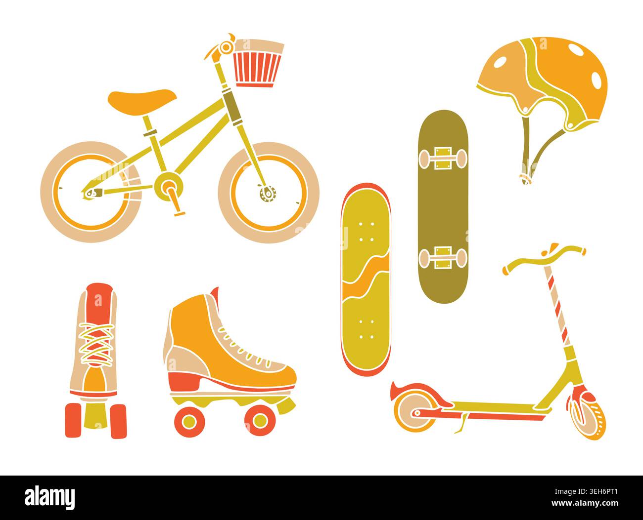 Flat vector summer transport collection. Stock Vector