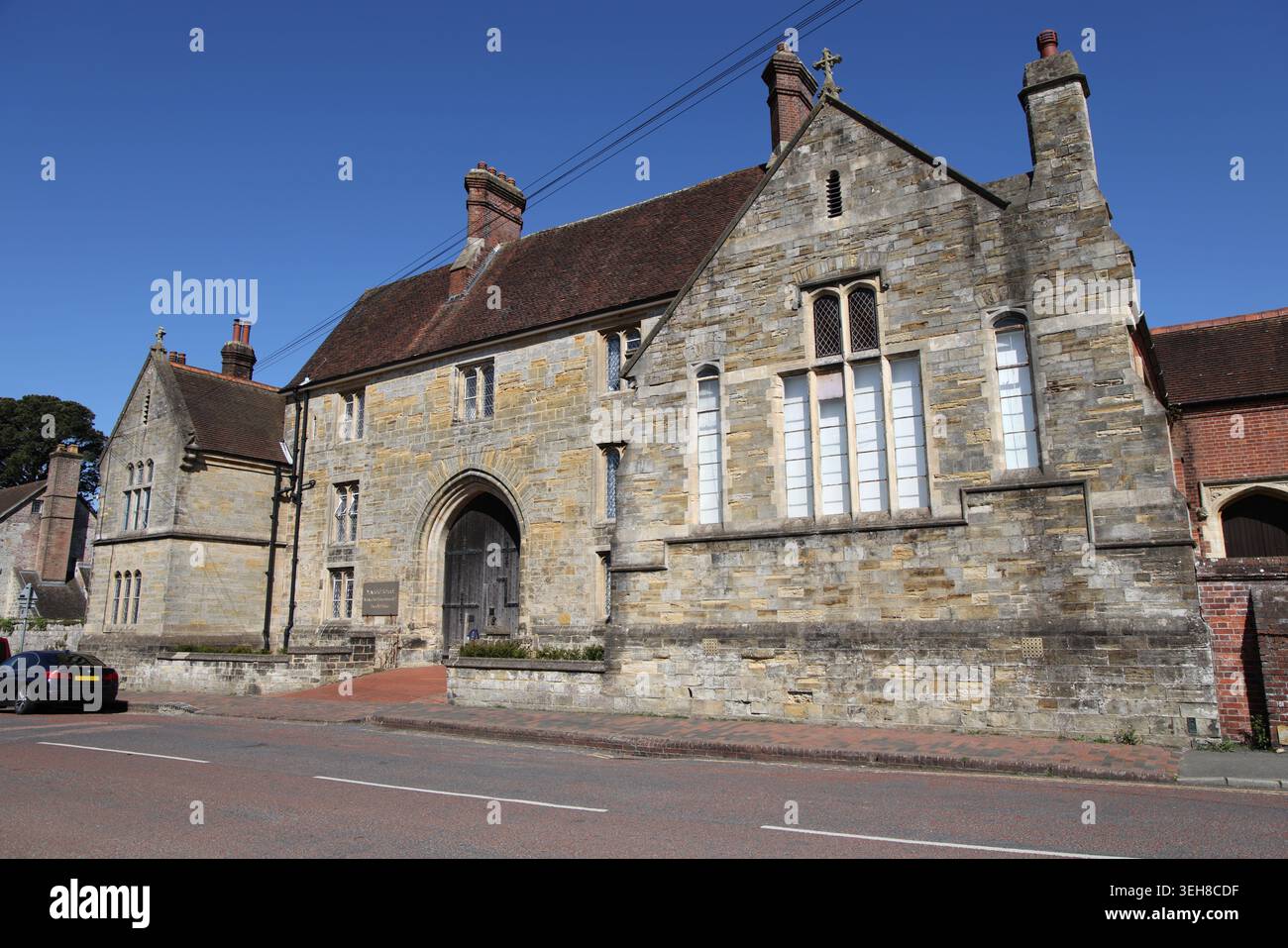 Front of Mayfield School on the High Street, Mayfield, East Sussex, England, United Kingdom, Europe Stock Photo