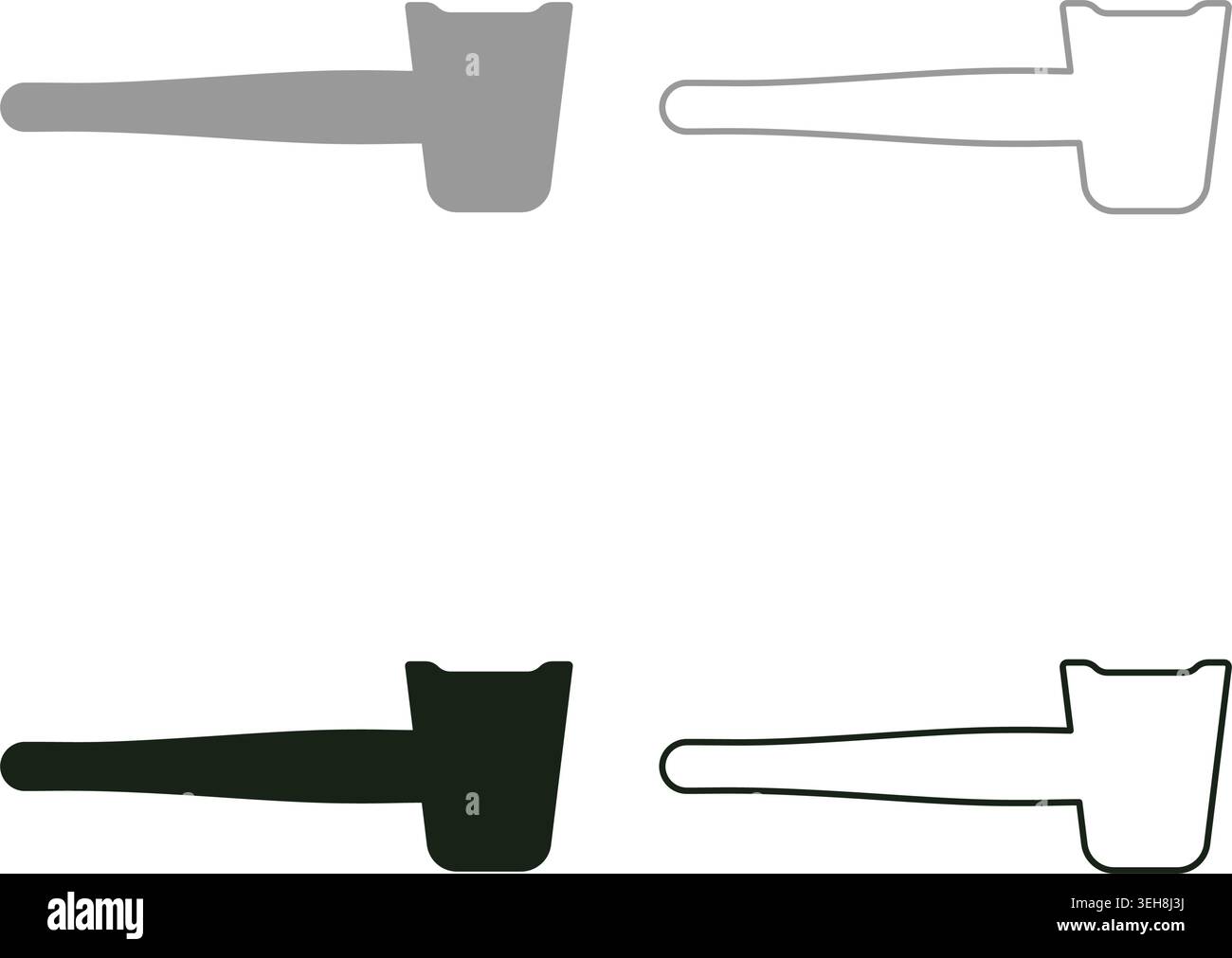 Nut cracker nutcracker set icon grey black color vector illustration image simple solid fill outline contour line thin flat style Stock Vector