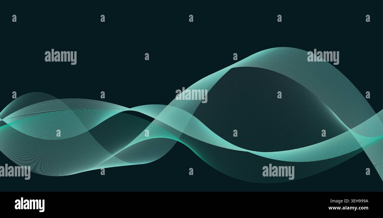 Futuristic Teal Wave Abstract Background for Modern Technology Branding Design Stock Vector