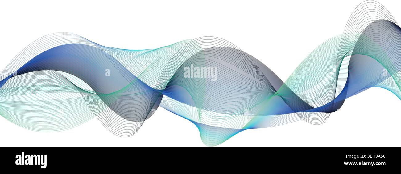 Modern Blue Aqua Flowing Wave Background for Creative Business Presentation Stock Vector