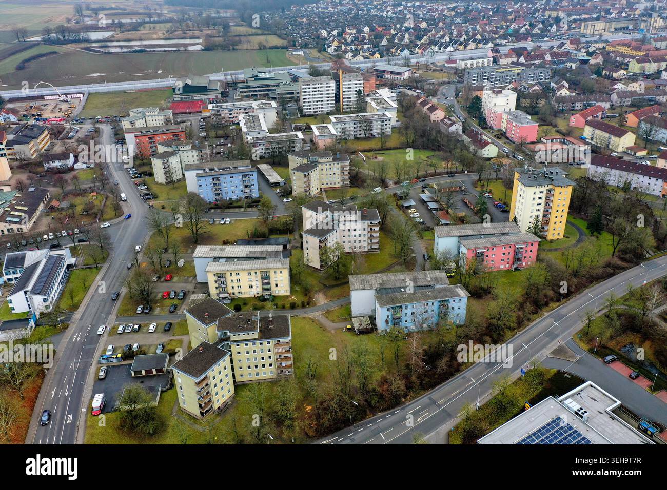 Aerial view apartment blocks germany hi-res stock photography and