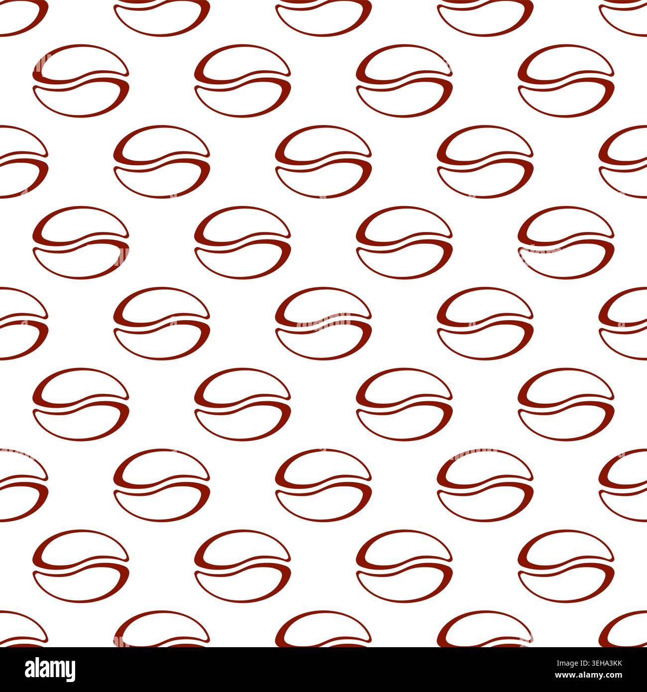 Seamless pattern of an abstract coffee bean icon Stock Vector